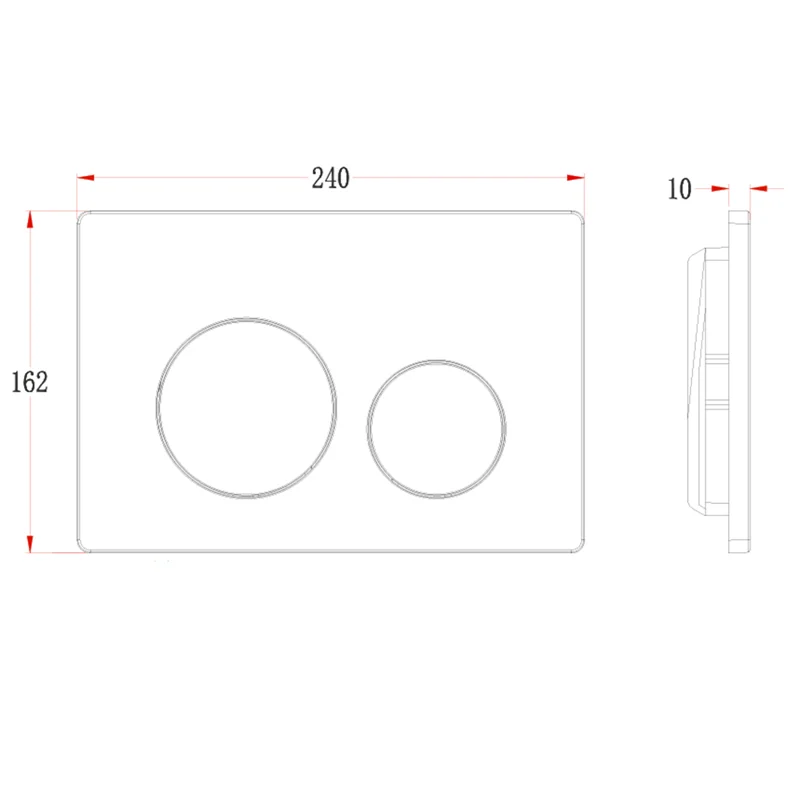 Кнопка смыва Veconi FLUSH V2, FLV2-C, 240х162х10, пластик, хром глянец