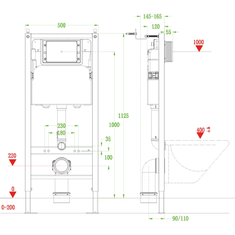 Инсталляция для подвесного унитаза Veconi Frame VF600
