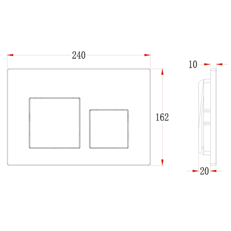 Кнопка смыва Veconi FLUSH V4, FLV4-W, 240х162х10, пластик, белый глянец