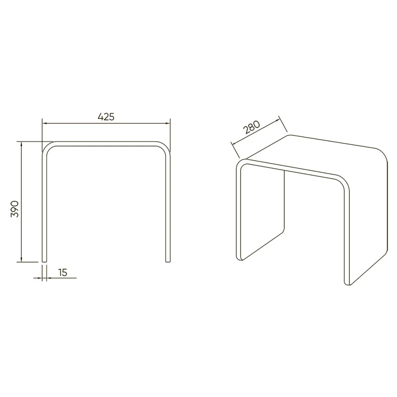 Стул для душа Veconi ST-AC-1T, 425*280*390, прозрачный