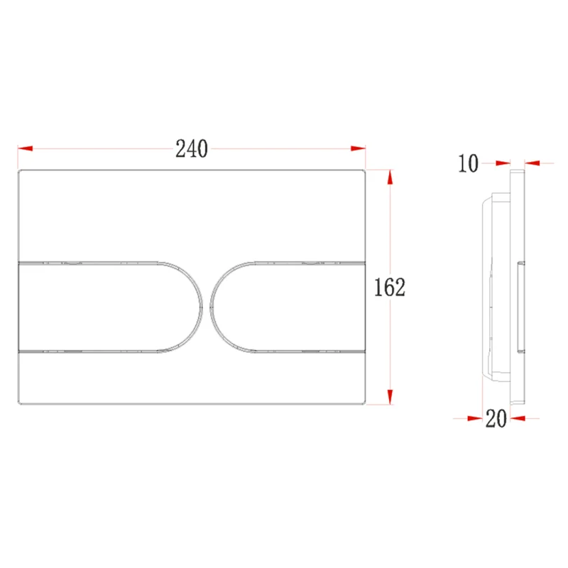 Кнопка смыва Veconi FLUSH V6, FLV6-W, 240х162х10, пластик, белый глянец