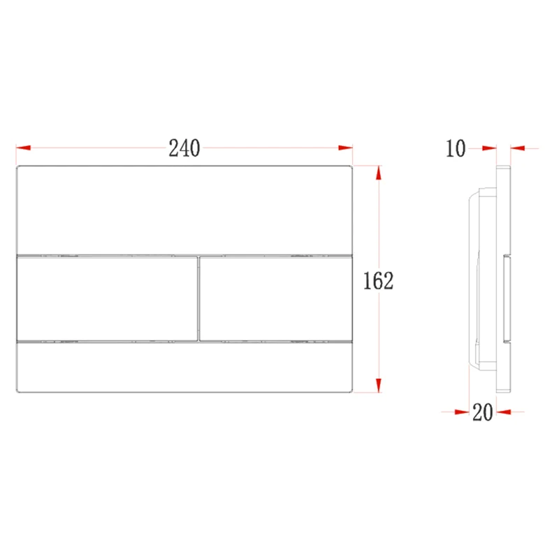 Кнопка смыва Veconi FLUSH V7, FLV7-W, 240х162х10, пластик, белый глянец
