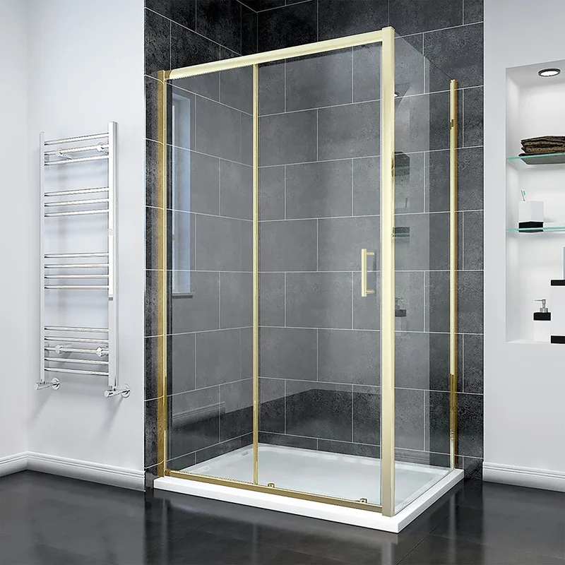 Душевой угол Veconi Rovigo RV-055G, 1100х700х1950, золото брашинг, прозрачное стекло RV055G-11070-01-C8 Душевой угол Veconi Rovigo RV-055G, 1100х700х1950, золото брашинг, прозрачное стекло RV055G-11070-01-C8