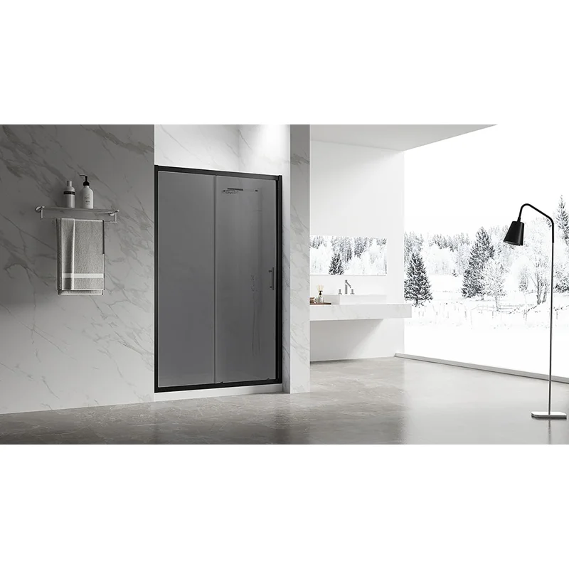 Душевая дверь Veconi Vianno VN-55BT, 1000x1950, Черный, стекло тонированное