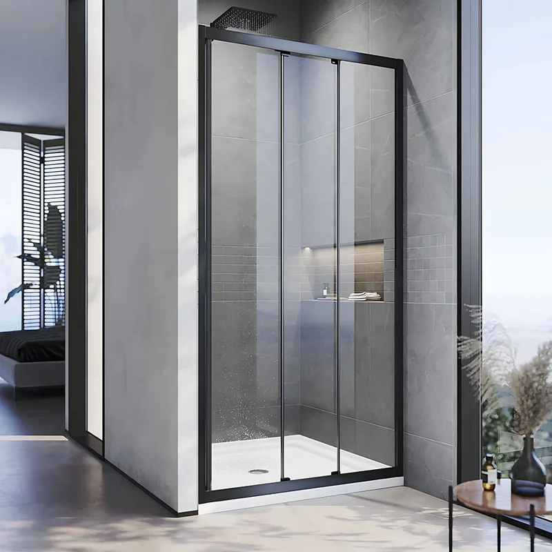 Душевая дверь Veconi Vianno VN-28B, 900x1950, Черный матовый, стекло прозрачное