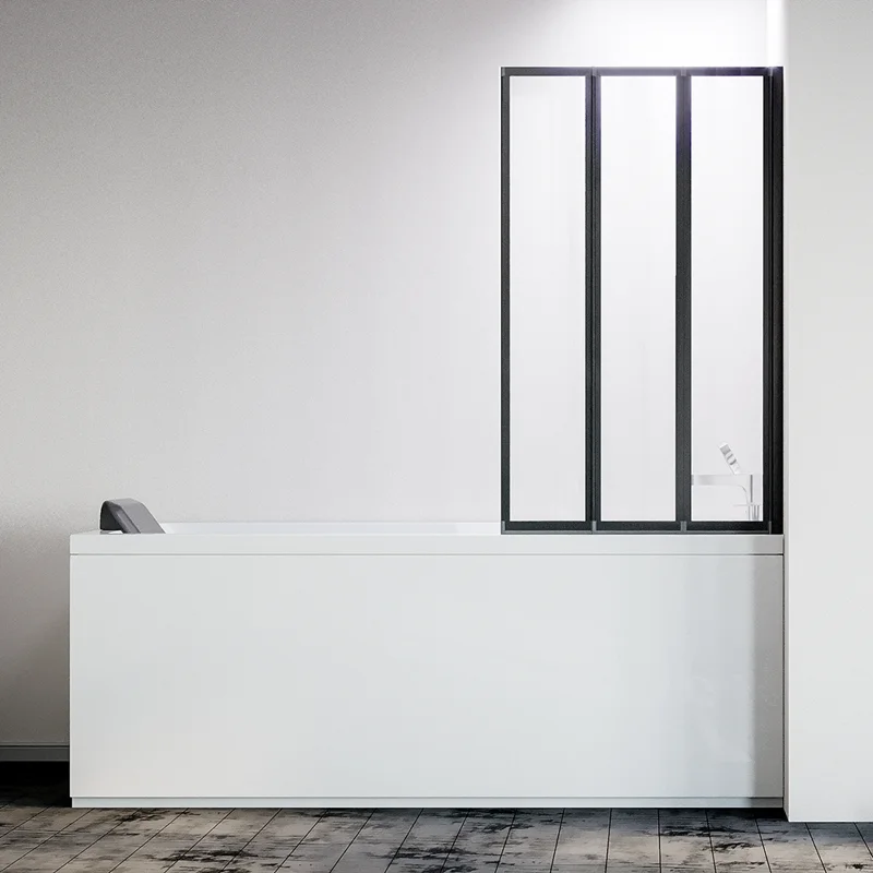 Шторка на ванну складная правая Veconi Palau, PL-73BR, 1200x1500, черный матовый, прозрачное стекло Шторка на ванну складная правая Veconi Palau, PL-73BR, 1200x1500, черный матовый, прозрачное стекло
