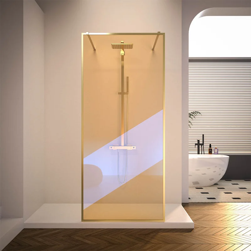 Душевая перегородка Veconi Korato KR-90GC, 1200x2000, брашированное золото, хамелеон Душевая перегородка Veconi Korato KR-90GC, 1200x2000, брашированное золото, хамелеон