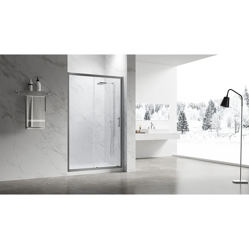 Душевая дверь Veconi Vianno VN-55GM, 1400x1950, Оружейная сталь, стекло прозрачное