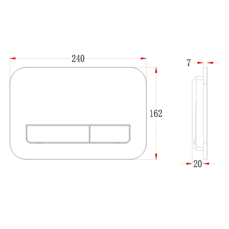 Кнопка смыва Veconi FLUSH V12, FLV12-G, 240х162х7, пластик, золото брашинг