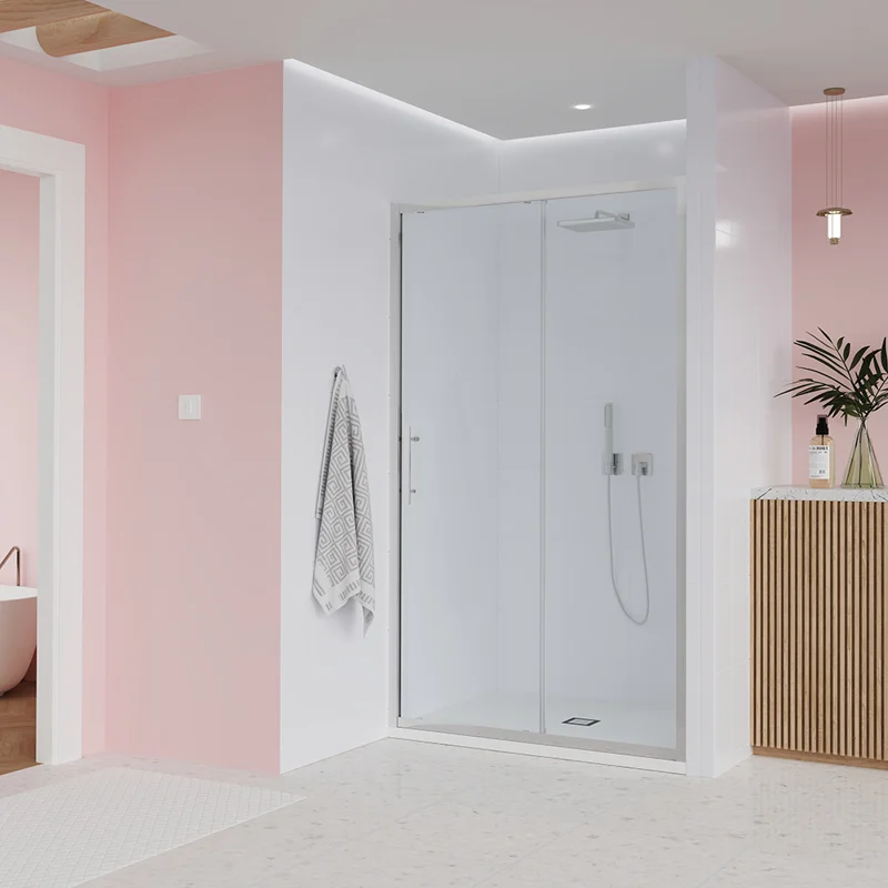 Душевая дверь Veconi Evo 100 CH, 1100x1950, Хром, стекло прозрачное