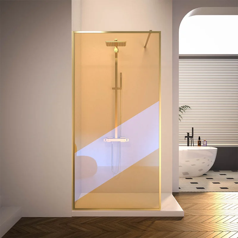 Душевая перегородка Veconi Korato KR-81GC, 1000x2000, брашированное золото, хамелеон Душевая перегородка Veconi Korato KR-81GC, 1000x2000, брашированное золото, хамелеон