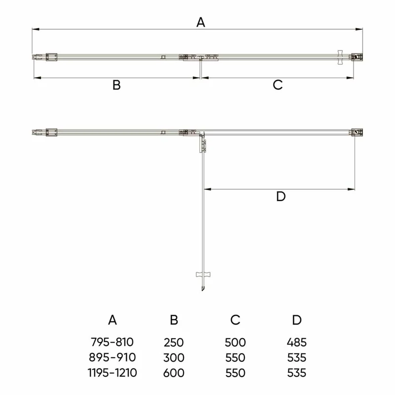 Душевая дверь Veconi Vianno VN-73G, 800x1950, Золото брашинг, стекло прозрачное