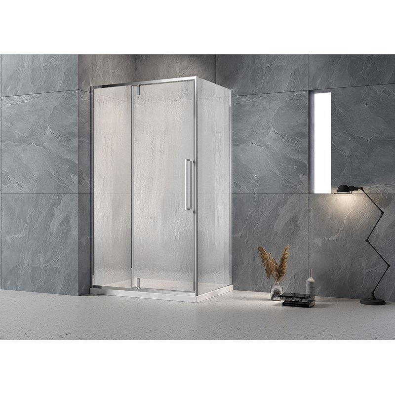 Душевой угол Veconi Rovigo RV-034R, 1100х700х1950, хром, стекло дождь RV034R-11070-06-C7