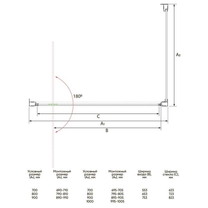 Душевой угол Veconi Rovigo RV-033R, 900х1000х1950, хром, стекло дождь RV033R-90100-06-C7