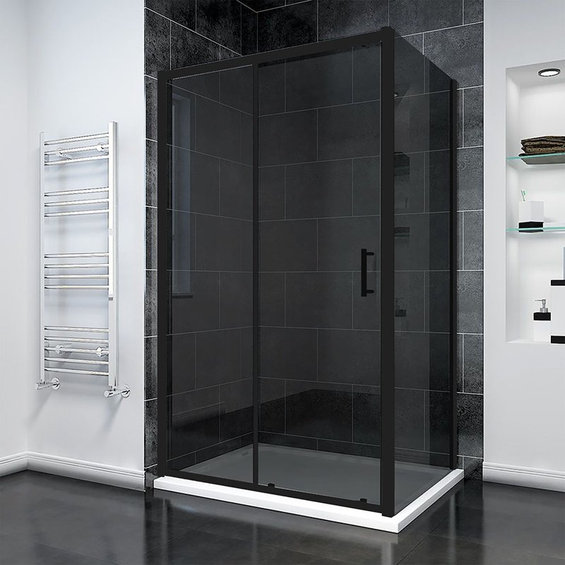 Душевой угол Veconi Rovigo RV-055BT, 1500х700х1950, черный матовый, тонированное стекло RV055BT-15070-05-C8