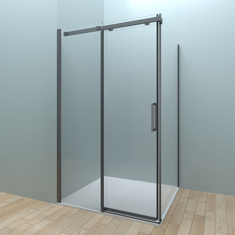 Душевой угол Veconi Rovigo RV-070, 1300х800х1950, черный, прозрачное стекло RV070-13080PR-01-19C4