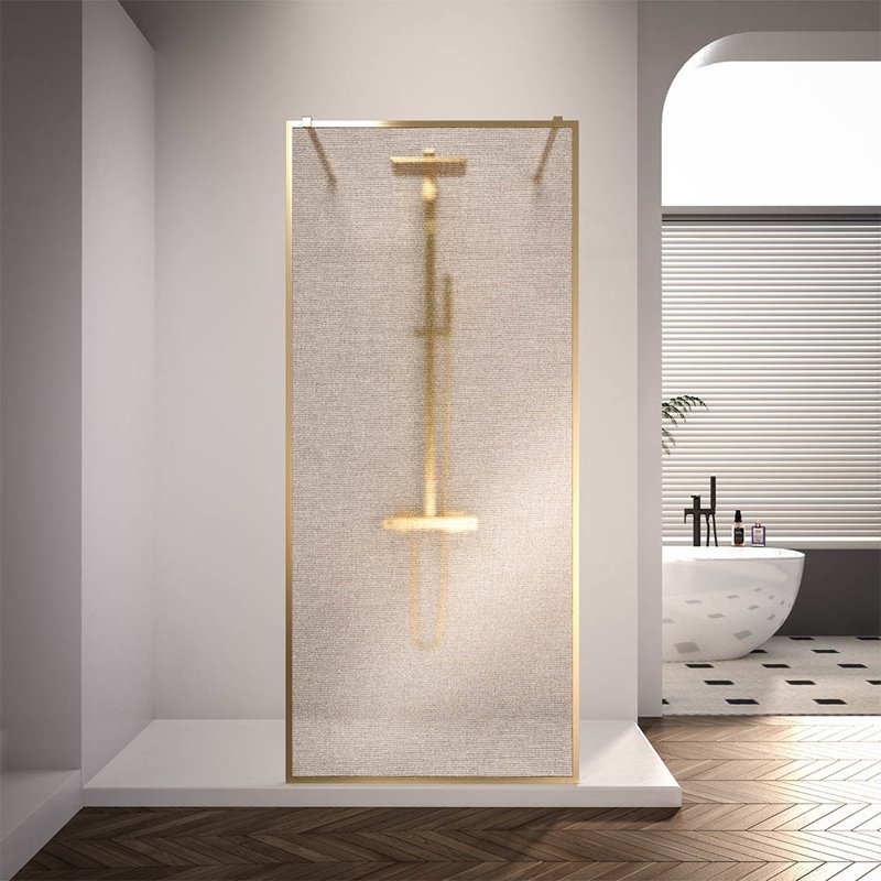 Душевая перегородка Veconi Korato KR-90GL, 1200x2000, брашированное золото, ламинированное золото Душевая перегородка Veconi Korato KR-90GL, 1200x2000, брашированное золото, ламинированное золото
