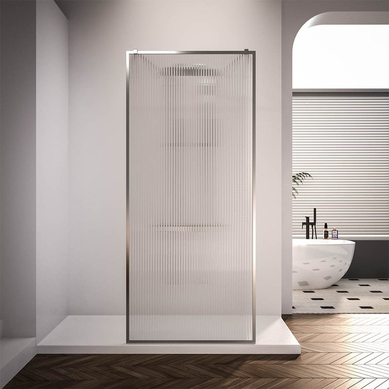 Душевая перегородка Veconi Korato KR-90F, 1100x2000, хром, рифленое осветлённое Душевая перегородка Veconi Korato KR-90F, 1100x2000, хром, рифленое осветлённое
