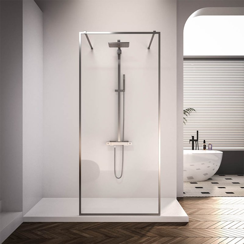 Душевая перегородка Veconi Korato KR-90, 1000x2000, хром, прозрачное стекло