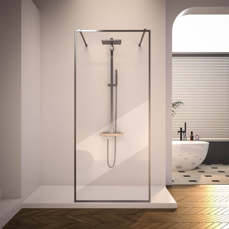 Душевая перегородка Veconi Korato KR-90GR, 1200x2000, брашированный графит, прозрачное стекло Душевая перегородка Veconi Korato KR-90GR, 1200x2000, брашированный графит, прозрачное стекло
