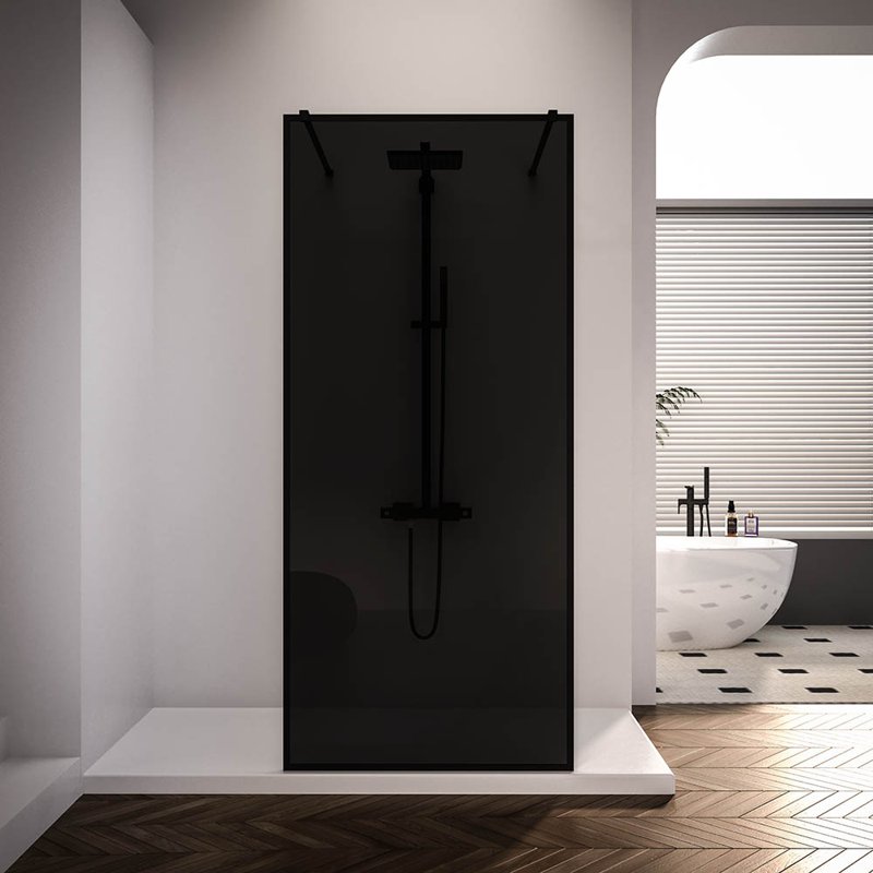 Душевая перегородка Veconi Korato KR-90BB, 1200x2000, черный матовый, черное