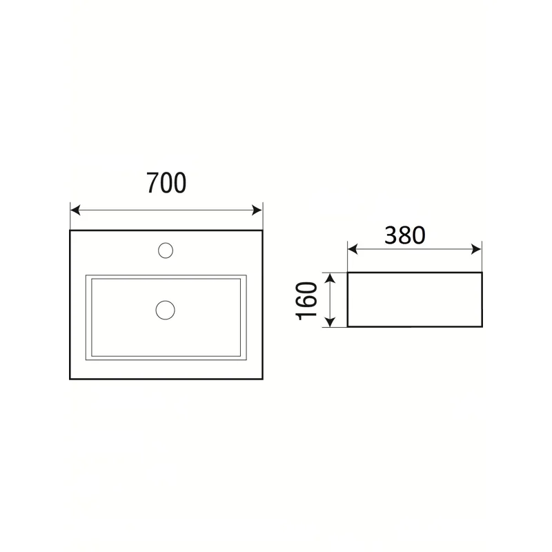 Раковина WeltWasser Elbach 2003 70 10000003922 Белый глянец