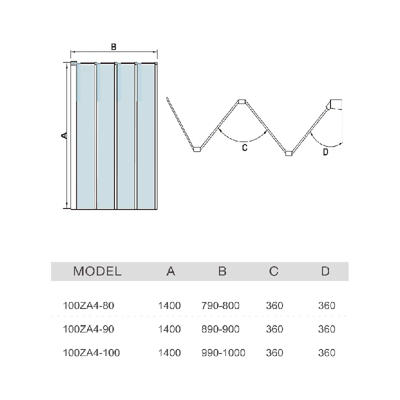 Шторка на ванну WeltWasser WW100 ZA4 80 10000002758 профиль Хром стекло прозрачное