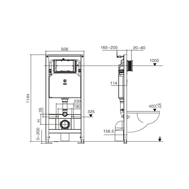 Инсталляция WeltWasser WW Amberg 506 10000005662 для унитаза без клавиши смыва