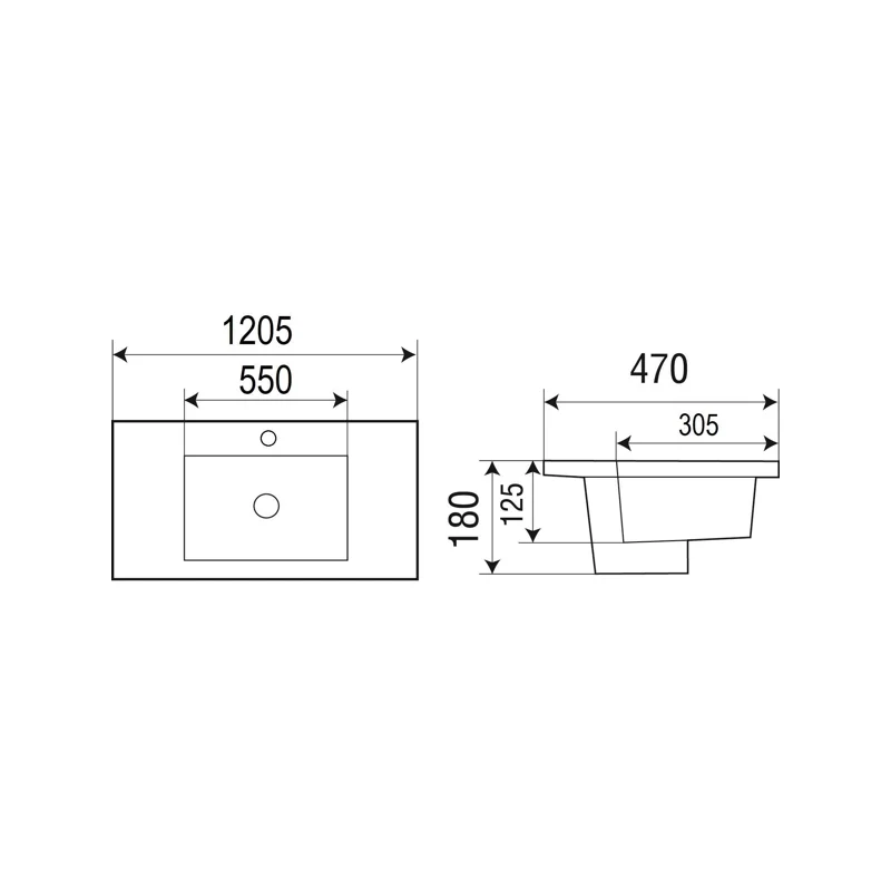 Раковина WeltWasser Deilbach 7506 120 MT- BL 10000005569 Черная матовая