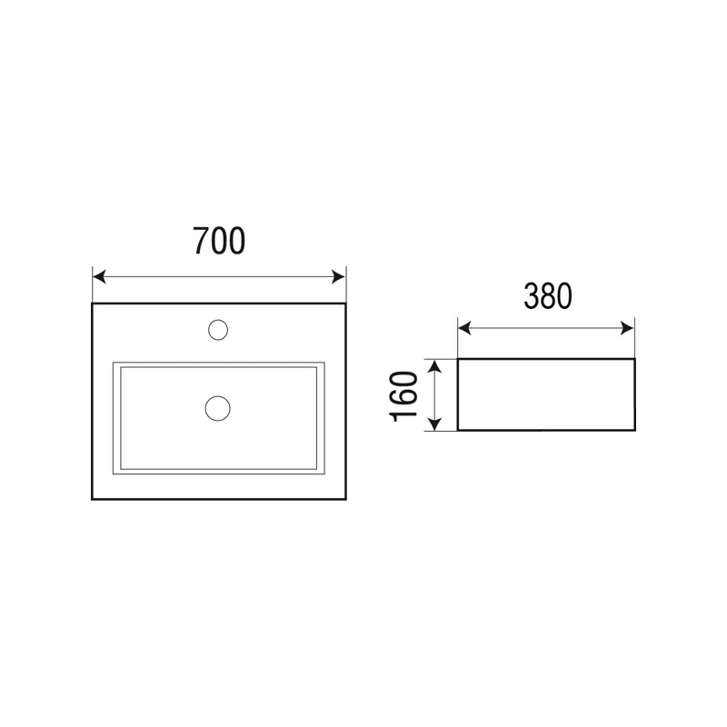 Раковина WeltWasser Elbach 2003 70 10000003922 Белый глянец