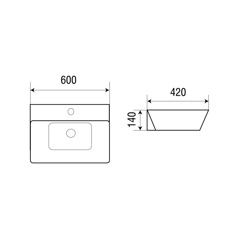 Раковина WeltWasser Elbach 2253 60 10000003835 Белый глянец