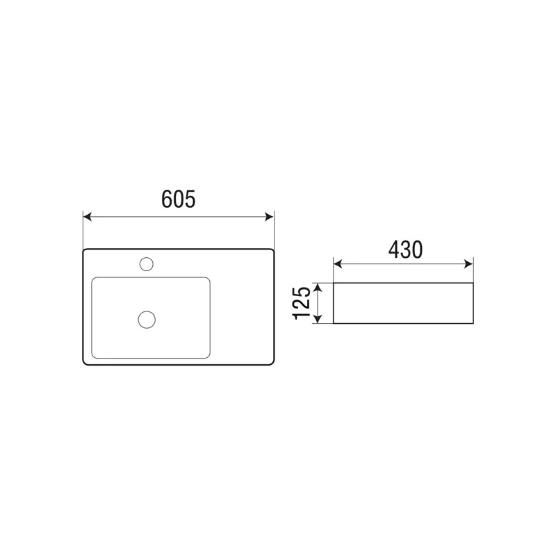 Раковина WeltWasser Elbach 2223 L 60 10000004573 Белый глянец