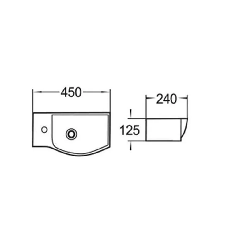 Раковина WeltWasser Aisbach 7945 GL-WT L 45 10000008690 Белая глянцевая