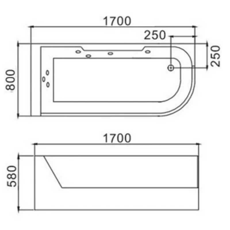 WeltWasser Акриловая ванна WW ALSTER 170 10000005699