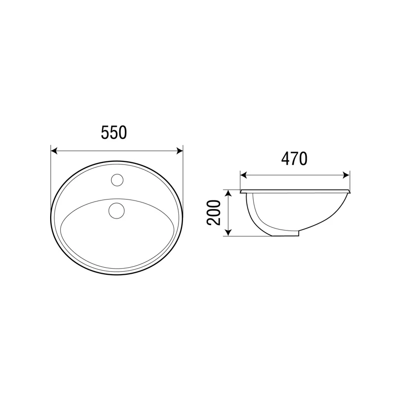 Раковина WeltWasser Deilbach 6002 55 10000003888 Белый глянец