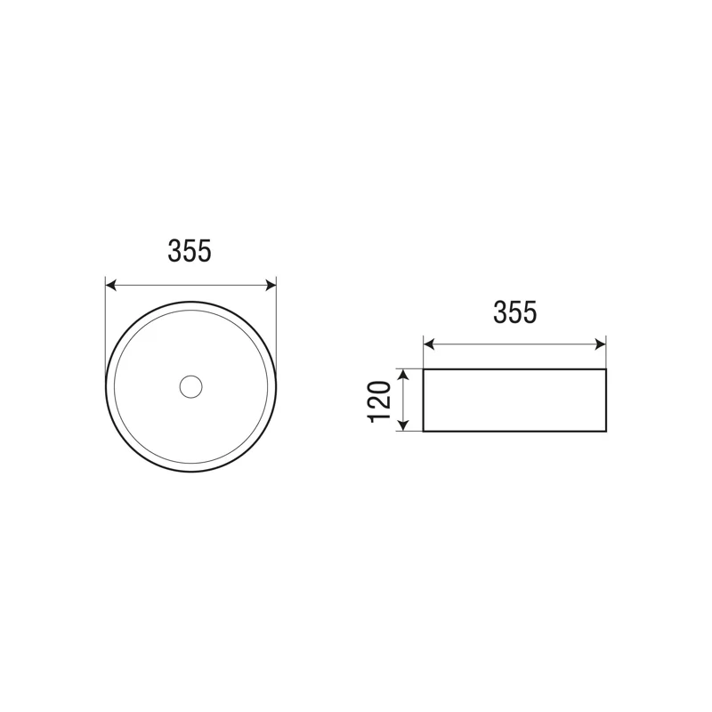 Раковина-чаша WeltWasser Elbach M3134 BW 35 10000004522 Черная Белая