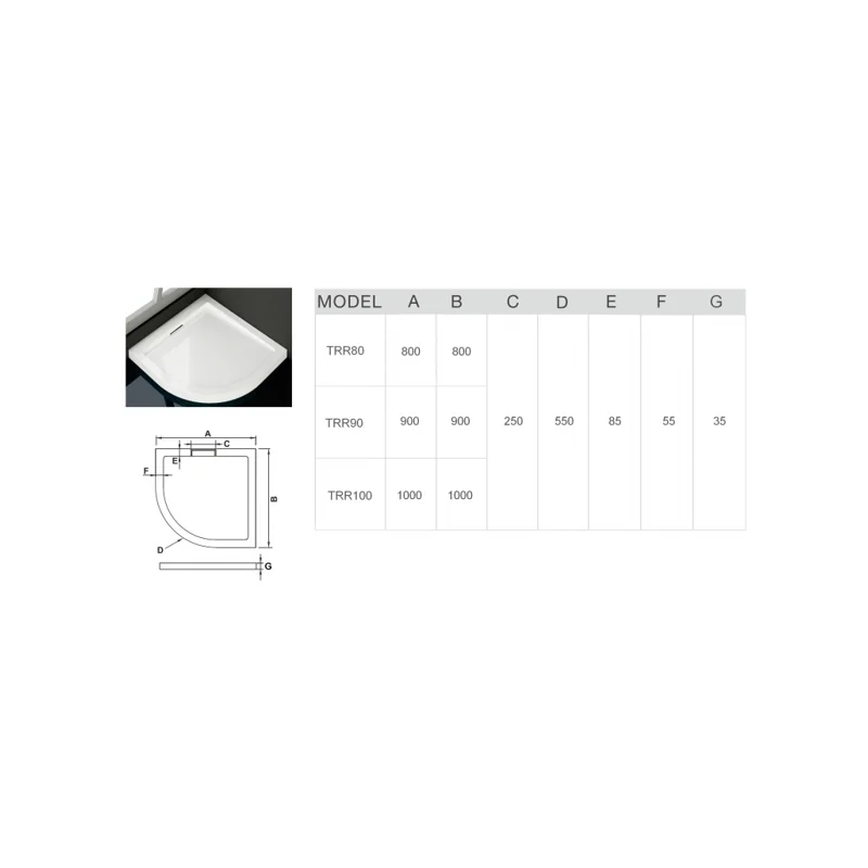 Душевой поддон из искусственного камня WeltWasser WW TRR100