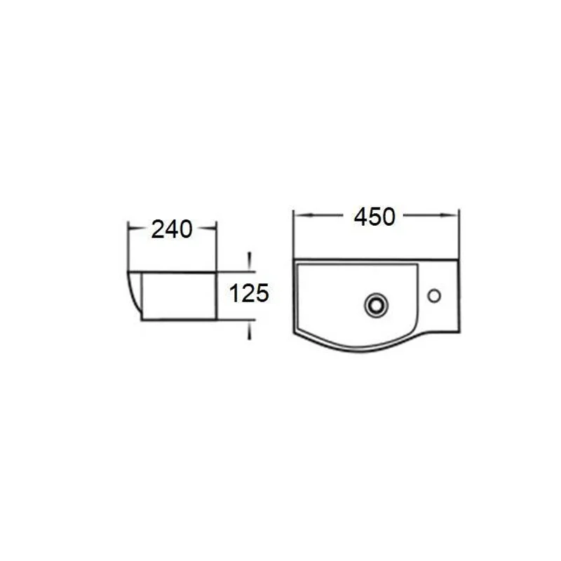 Раковина WeltWasser Aisbach 7945 GL-WT R 45 10000008691 Белая глянцевая
