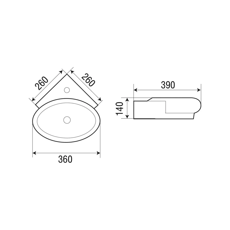 Раковина WeltWasser Aisbach 5010 39 10000003871 угловая Белый глянец