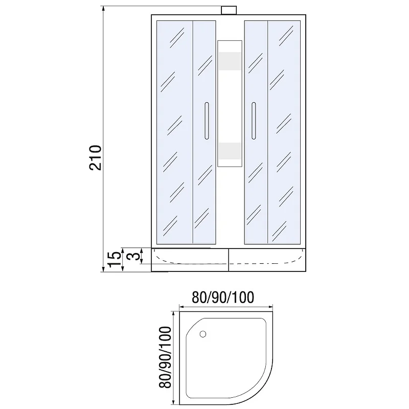 Душевая кабина River Nara Light 80x80 МТ Б/К 10000001669 
