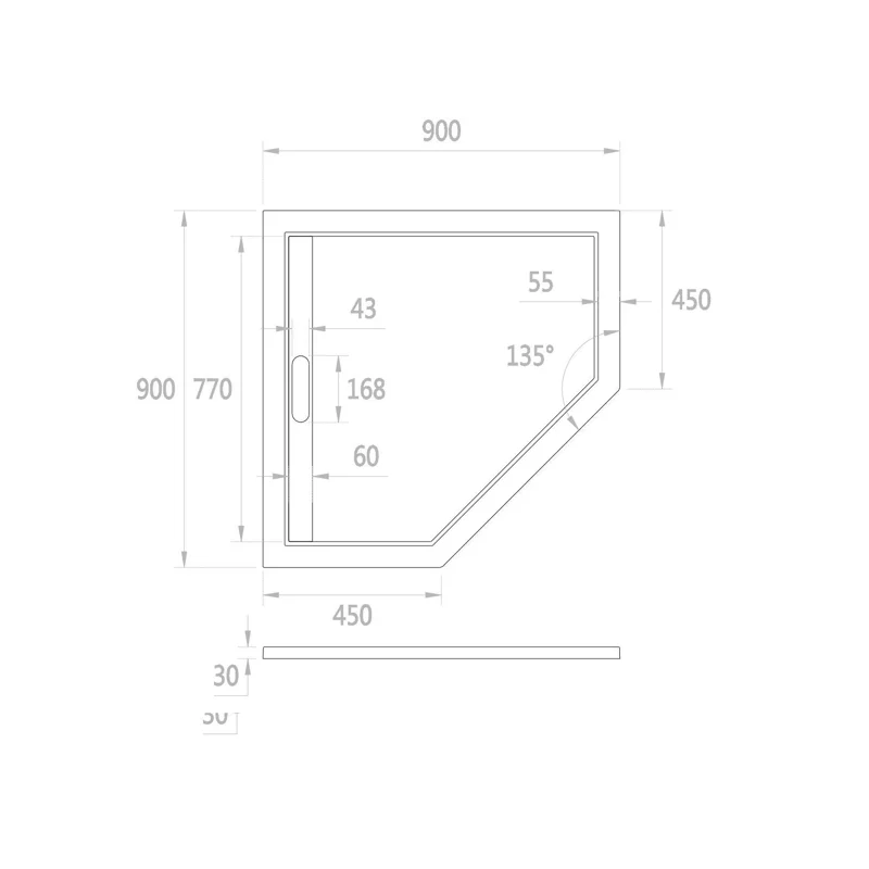 Поддон для душа WeltWasser WW TRP 90 STONE-WT 10000004363 90x90x3 белый
