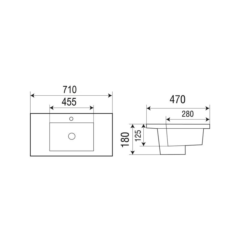 Раковина WeltWasser Deilbach 7506 70 MT- BL 10000005564 Черная матовая