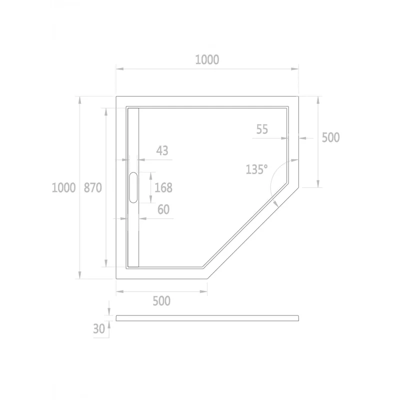 Душевой поддон из искусственного камня WeltWasser WW TRP 100 STONE-WT 100x100 10000004364 Белый