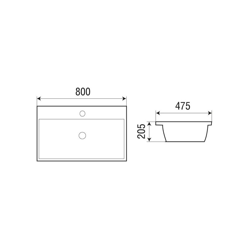 Раковина WeltWasser Deilbach 7608 80 10000004639 Белый глянец