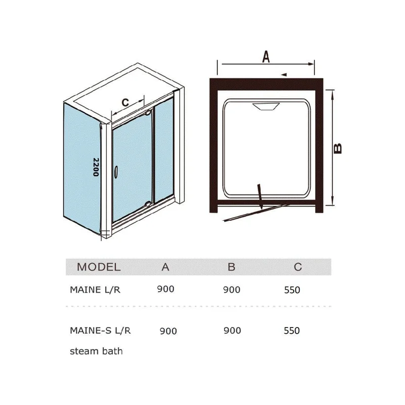 Душевая кабина WeltWasser WW1000 Maine 90х90 L