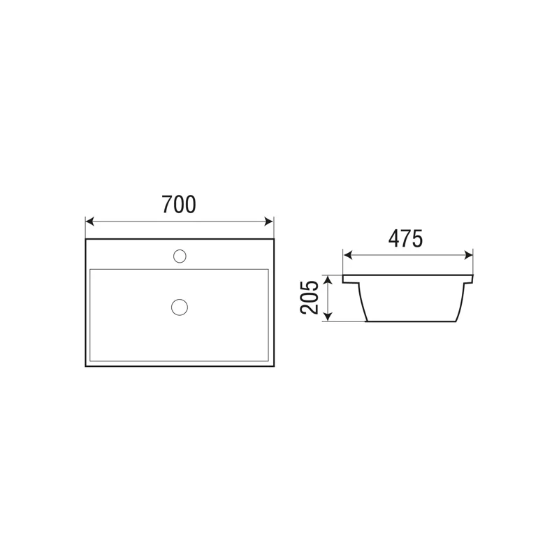Раковина WeltWasser Deilbach 7608 70 10000004638 Белый глянец