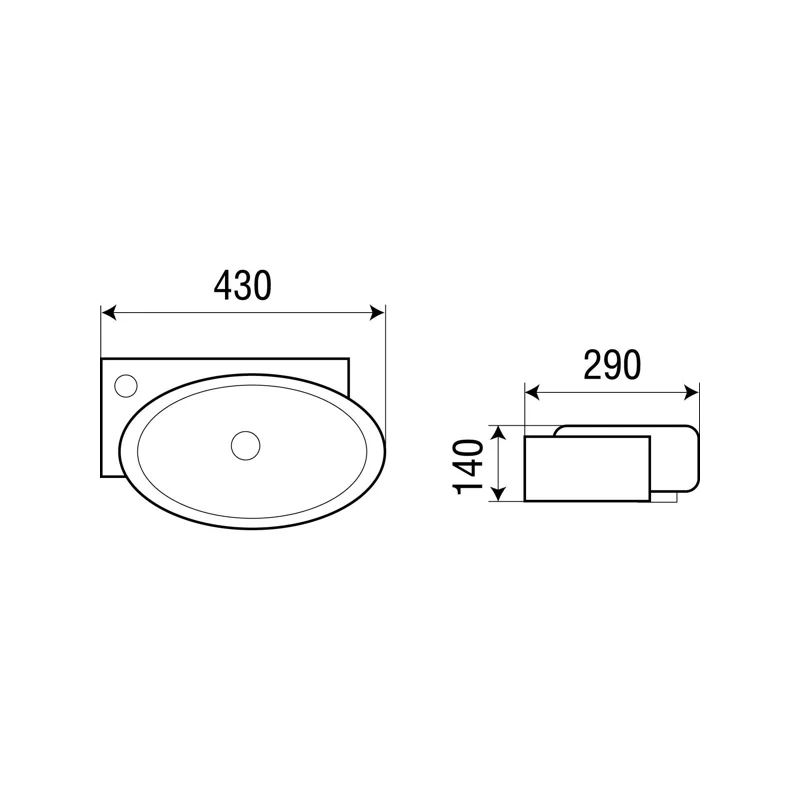 Раковина WeltWasser Aisbach 5011 L 43 10000003874 Белый глянец