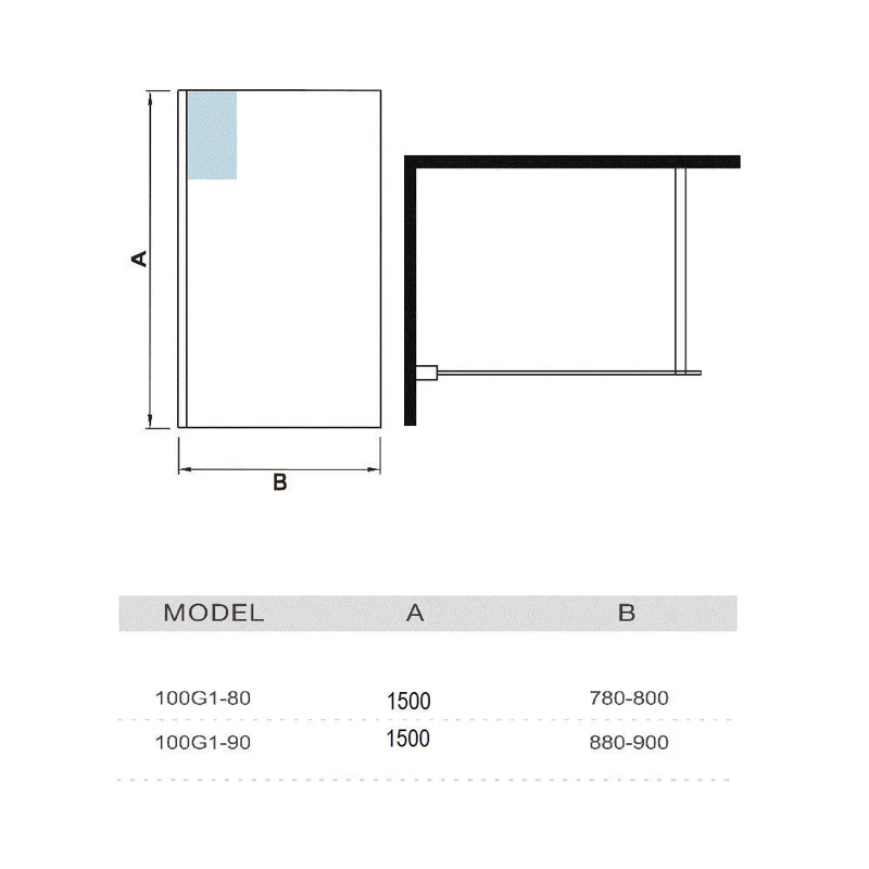 Шторка на ванну WeltWasser WW100 G1 80 10000001226 профиль Хром стекло прозрачное