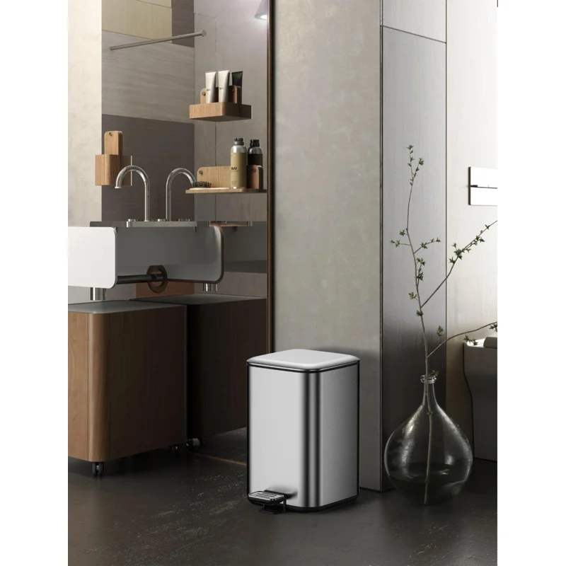 Ведро для мусора WeltWasser WW ME Wally TG 9L 10000006134 Серое матовое