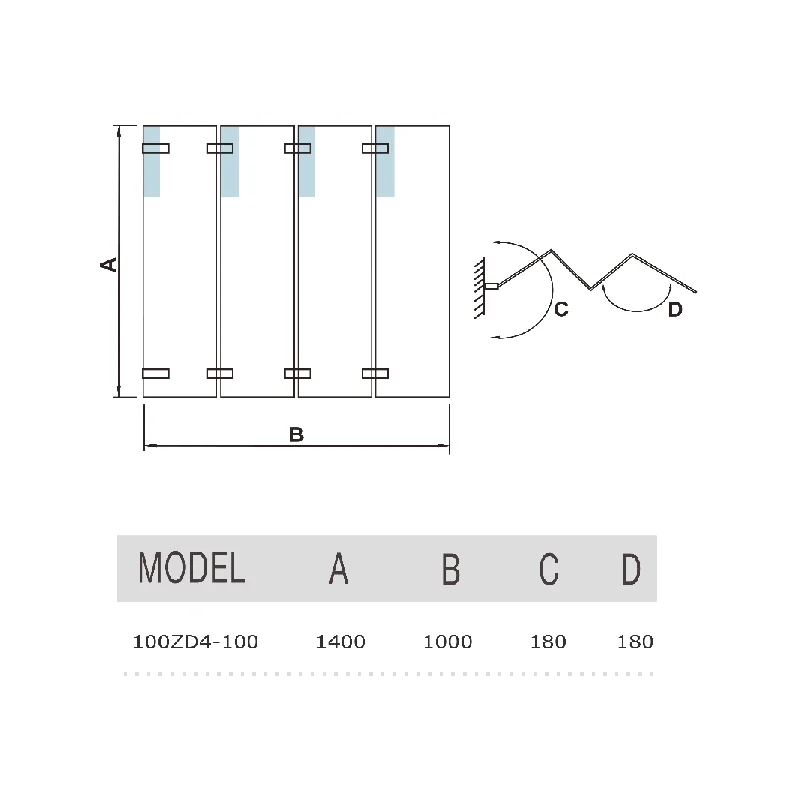 Шторка на ванну WeltWasser WW100 ZD4 100 10000002761 профиль Хром стекло прозрачное